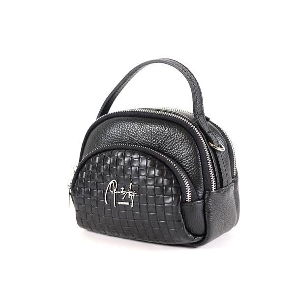 Handtasche schwarz Leder