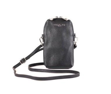 Handytasche schwarz Leder