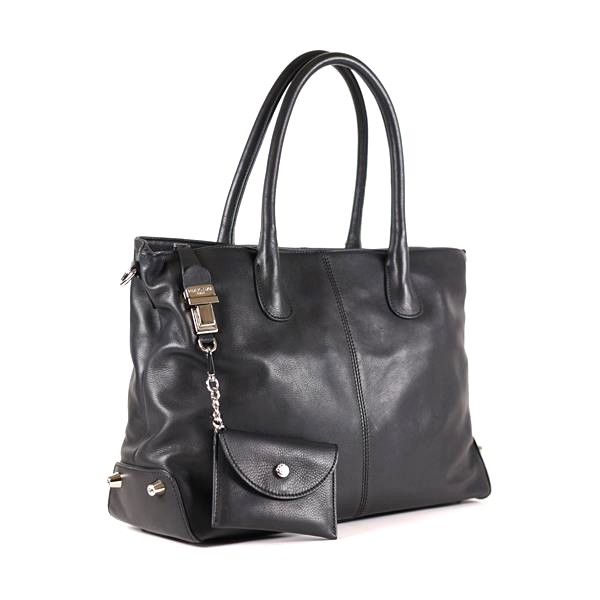 Handtasche schwarz Leder