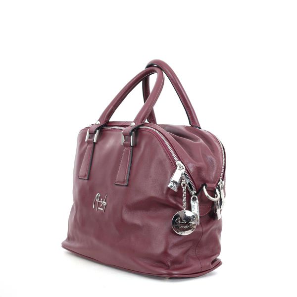 Handtasche bordeaux Kalbsleder von Renato Angi - Made in Italy